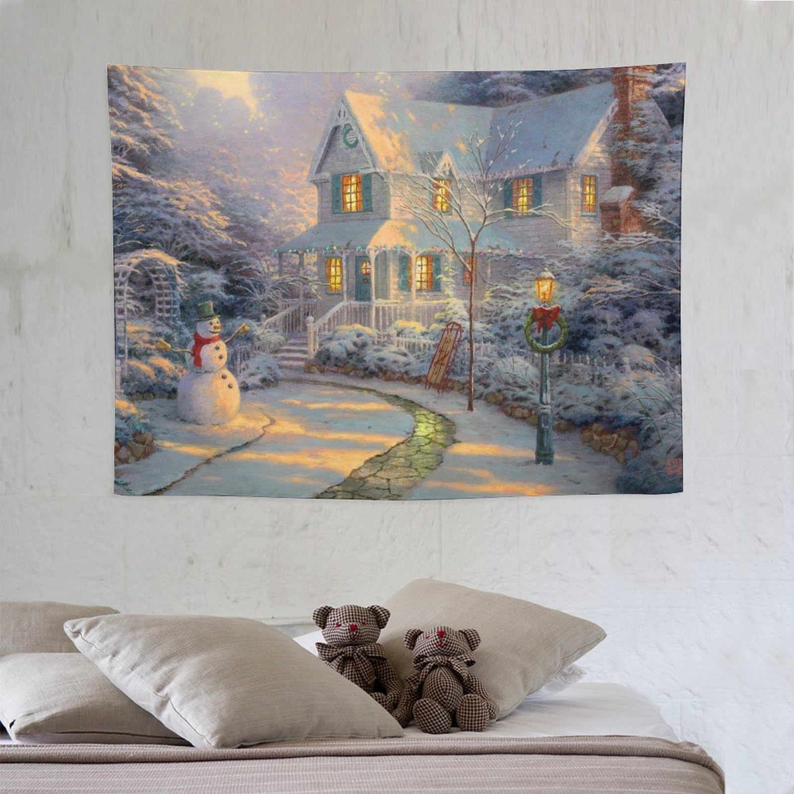 Amazon.co.jp: 西洋絵画クリスマスの風景 ハロウィンタペストリー